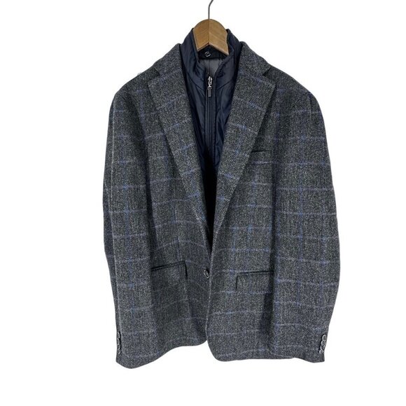 Acquaviva I Feel It 100% Wool Winter Lined Puffer Zipper Blazer Grey Jack Pet Si - Picture 1 of 15